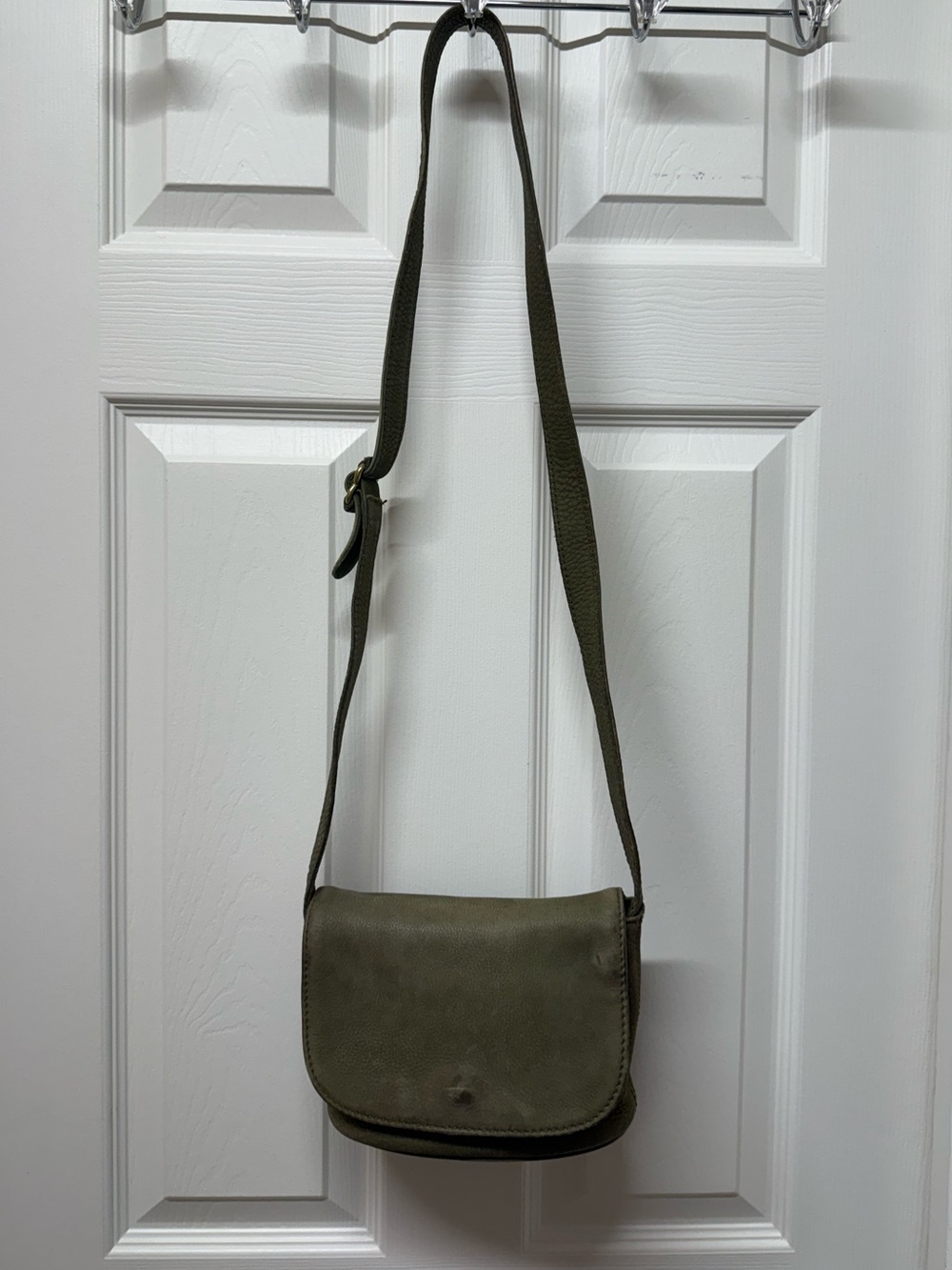 Vintage Coach Sonoma Small Flap- Sage or Green Nubuc Crossbody - Picture 2 of 11
